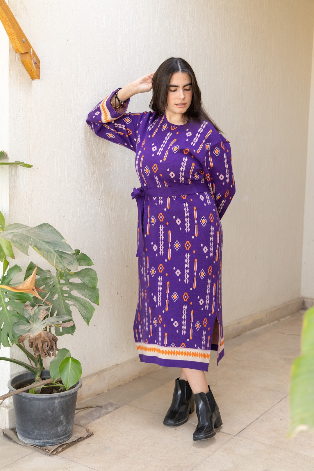 Image of Purple Effortless Knit Maxi Dress – Style with Every Step